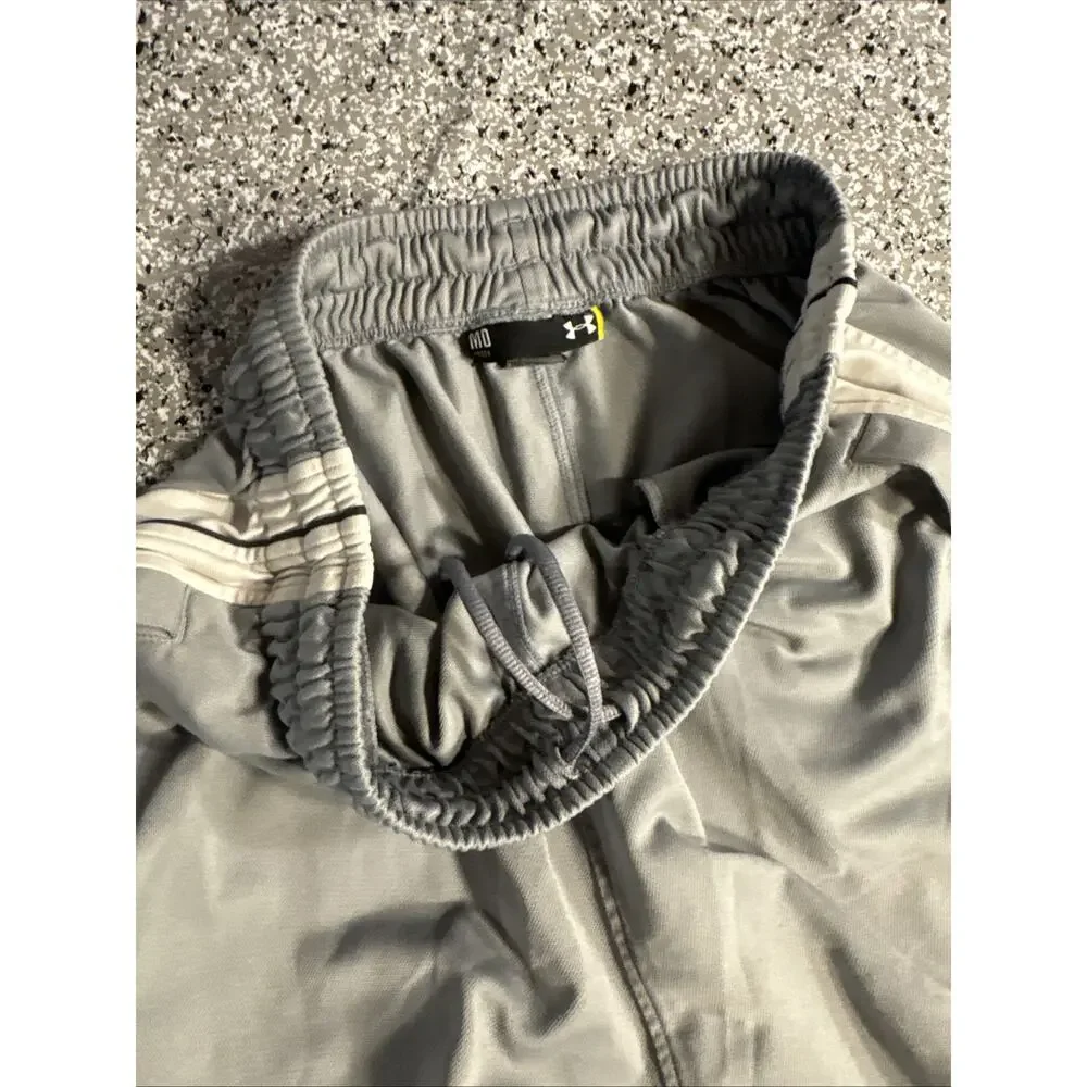 Under Armour Men's Gray Jersey Athletic Shorts L Loose Fit Drawstring Pockets